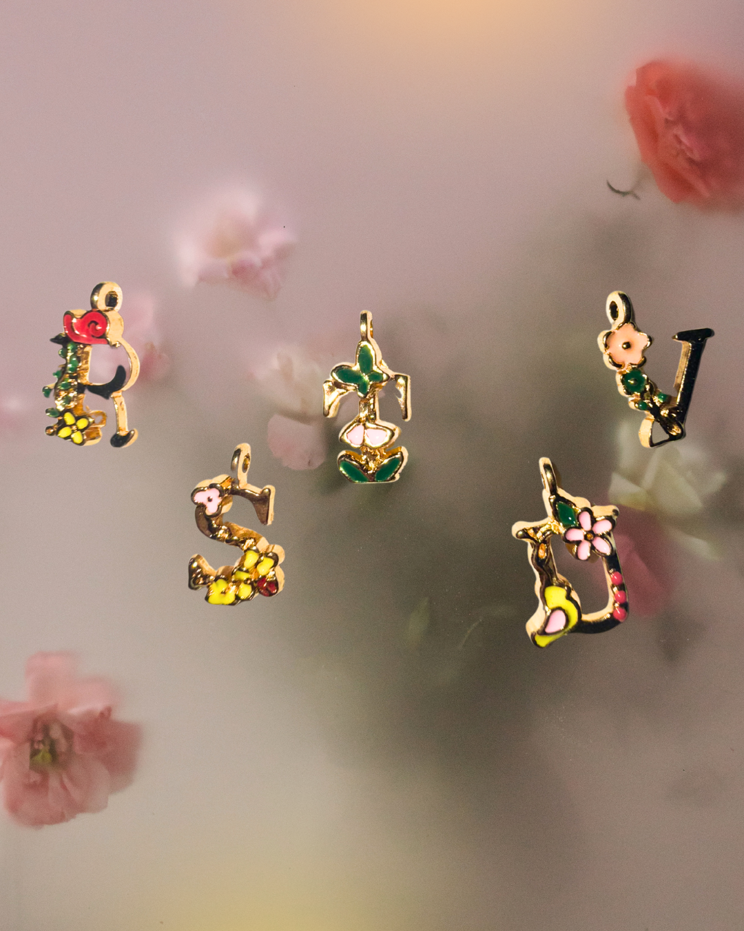 Floral Letter Necklace