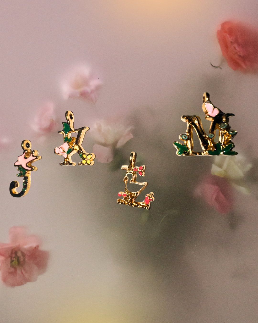 Floral Letter Necklace