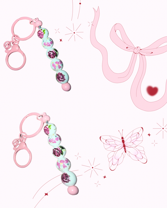 Coquette Floral Keychain