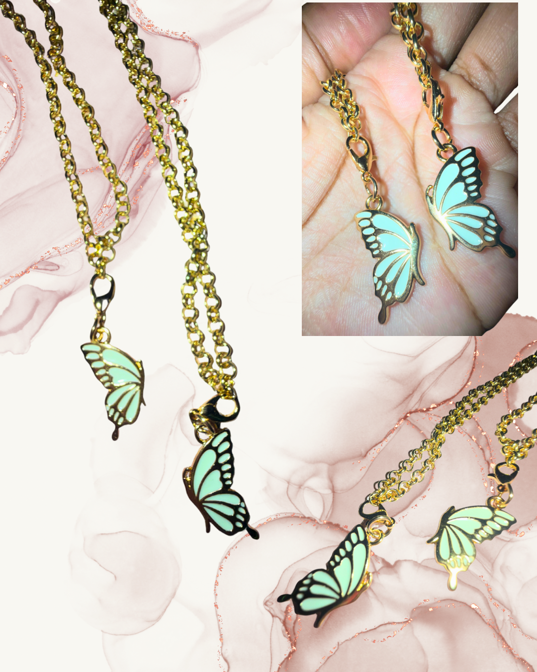 Two Halves of a Whole Butterfly Necklace