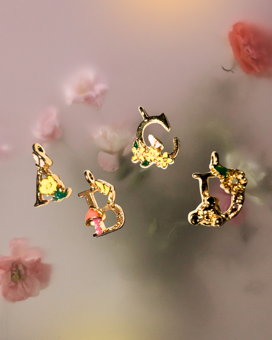 Floral Letter Necklace