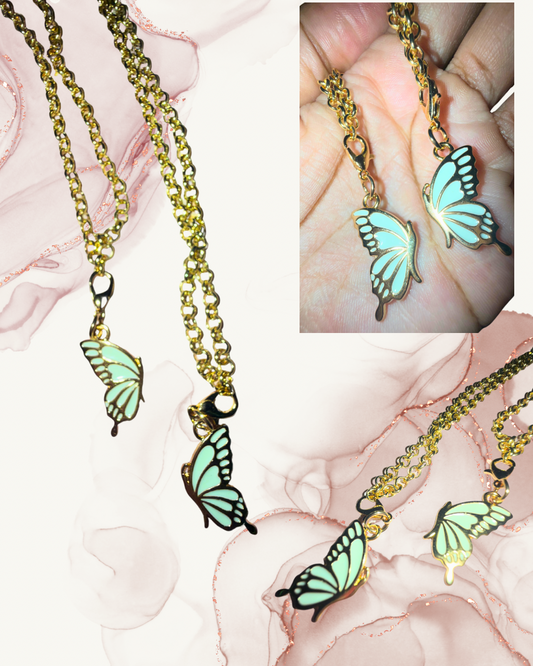 Two Halves of a Whole Butterfly Necklace